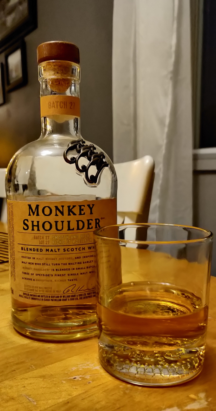 Monkey Shoulder Blended Malt Scotch Whisky 750 ml Light up Bottle