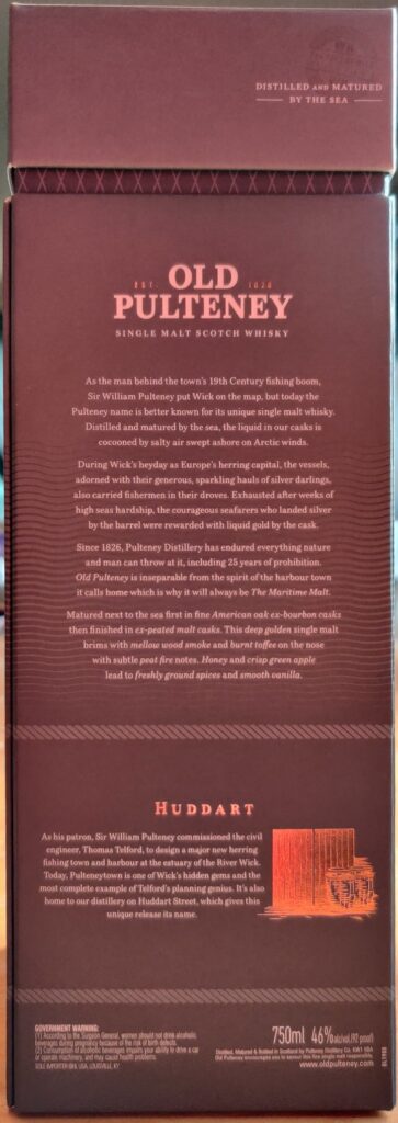 Old Pulteney Huddart - Box Back