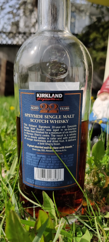 Kirkland Speyside Single Malt Aged 22 Years - Bottle back